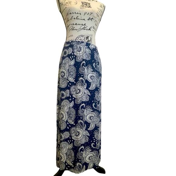 BODEN MAXI SKIRT JULLIETTE PLEATED BLUE WHITE PAISLEY SZ 4 COTTON SOPHISTICATED - Picture 16 of 16